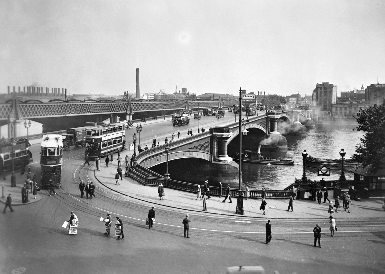 Blackfriars Köprüsü ve Bankside elektrik santrali, Londra by George Davison Reid