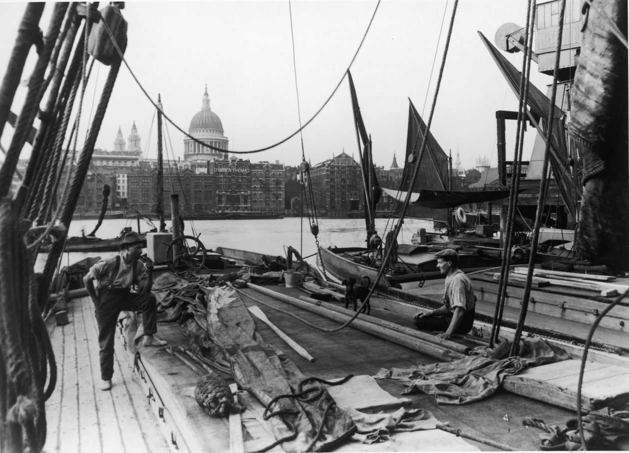 Thames mavnasındaki adamlar, South Bank, Lambeth, Londra, 20. yüzyılın başlarında by George Davison Reid