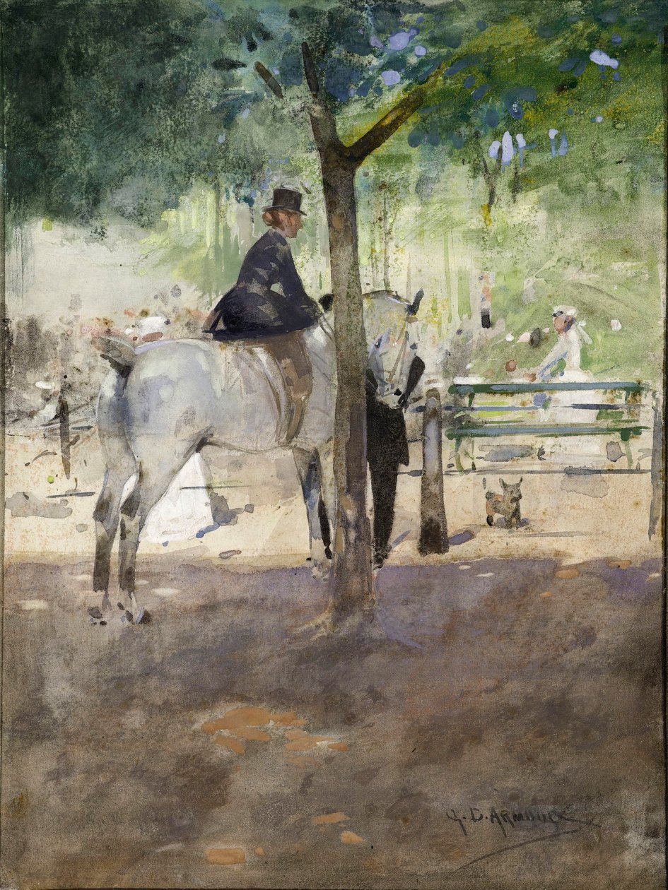In the Row, c.1890 (kağıt üzerine sulu boya) by George Denholm Armour