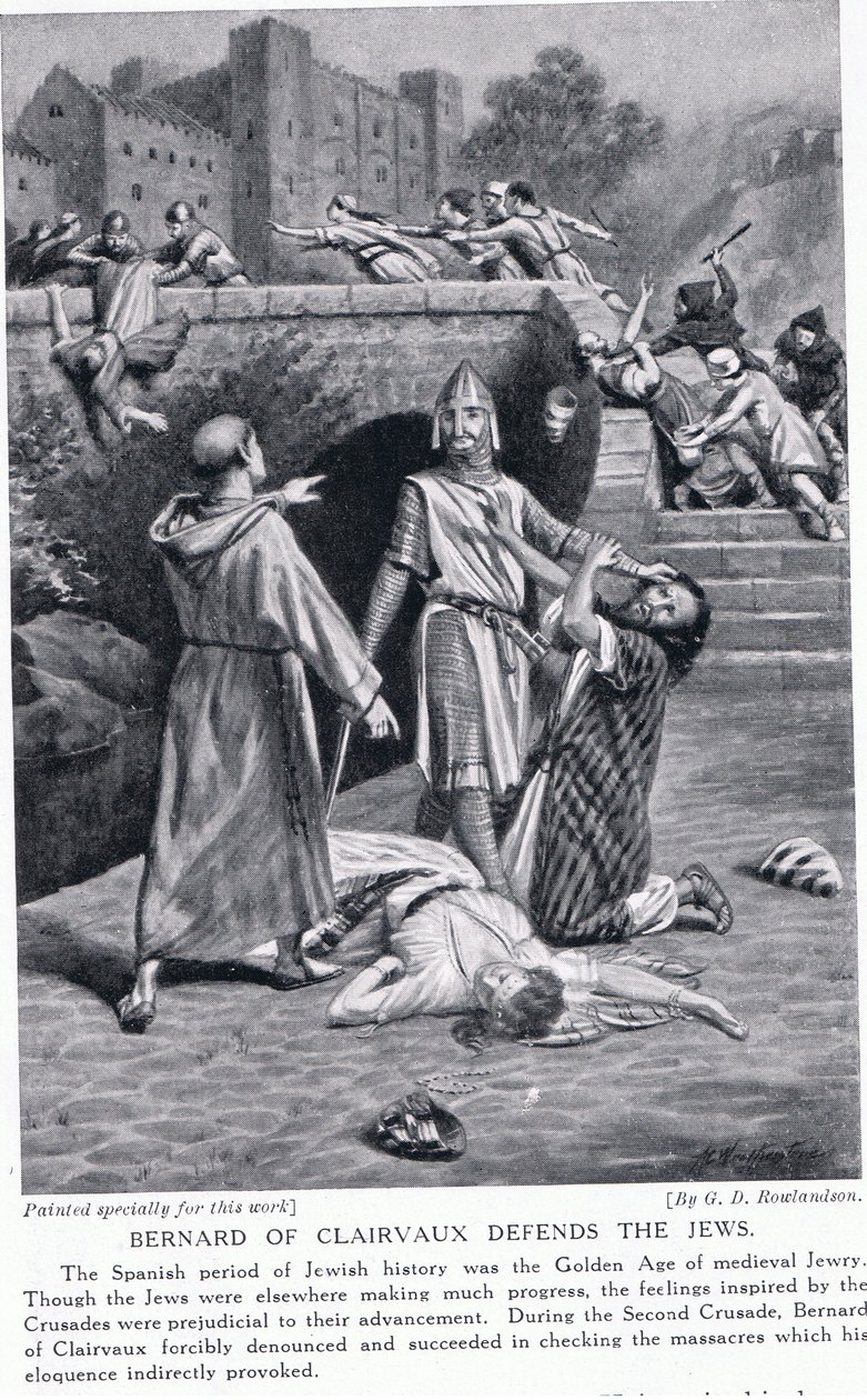 Clairvauxlu Bernard Yahudileri savunuyor by George Derville Rowlandson
