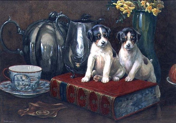 İki Kişilik Çay (suluboya ve guaj) by George Derville Rowlandson
