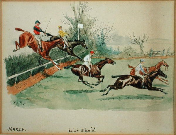 Mart Ayı: Noktadan Noktaya (kalem ve mürekkep ve kağıt üzerine sulu boya) by George Derville Rowlandson