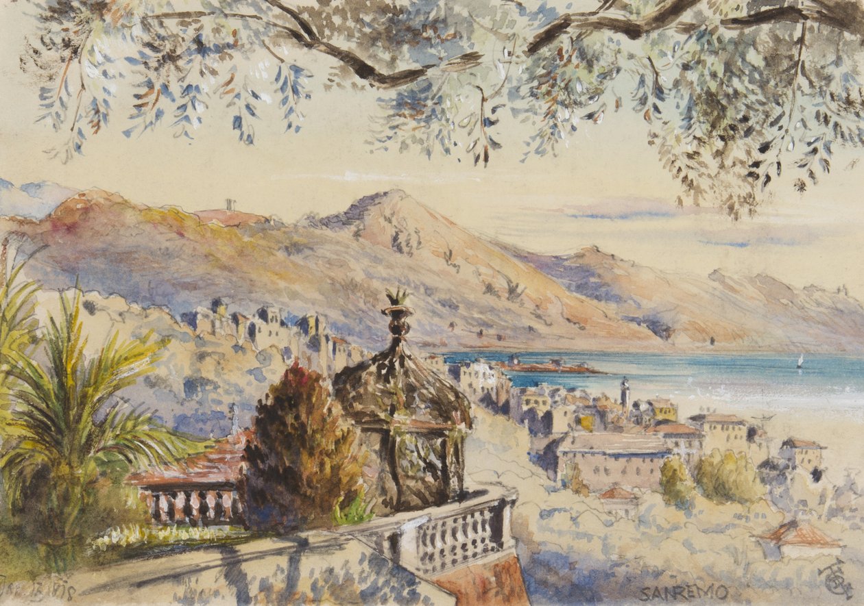 San Remo, 12 Ocak 1878 (kağıt üzerinde wc) by George Douglas Tinling