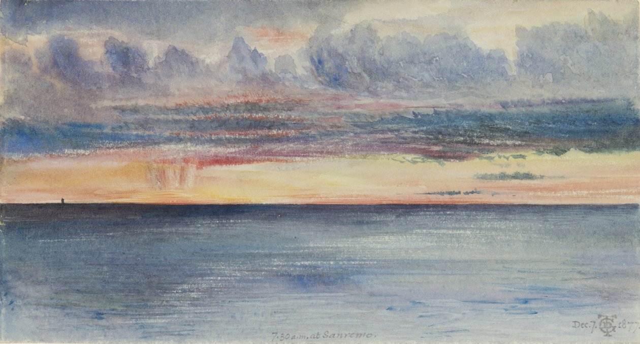 San Remo: gün doğumu, 7.30, 7 Aralık 1877 by George Douglas Tinling