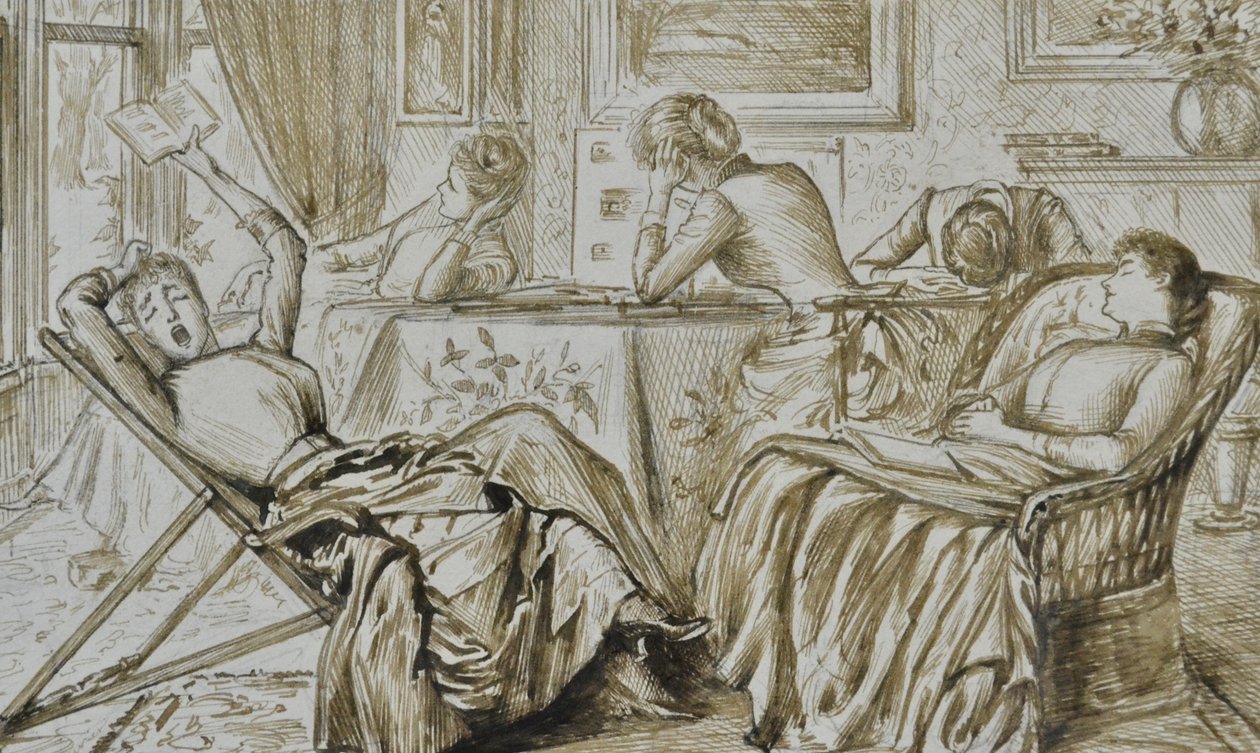 Sıkıntı, 1880-90 civarı (kalem ve mürekkep) by George du Maurier