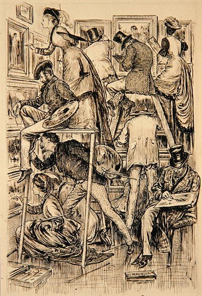 Kraliyet Akademisi'nde Cila Günü by George du Maurier