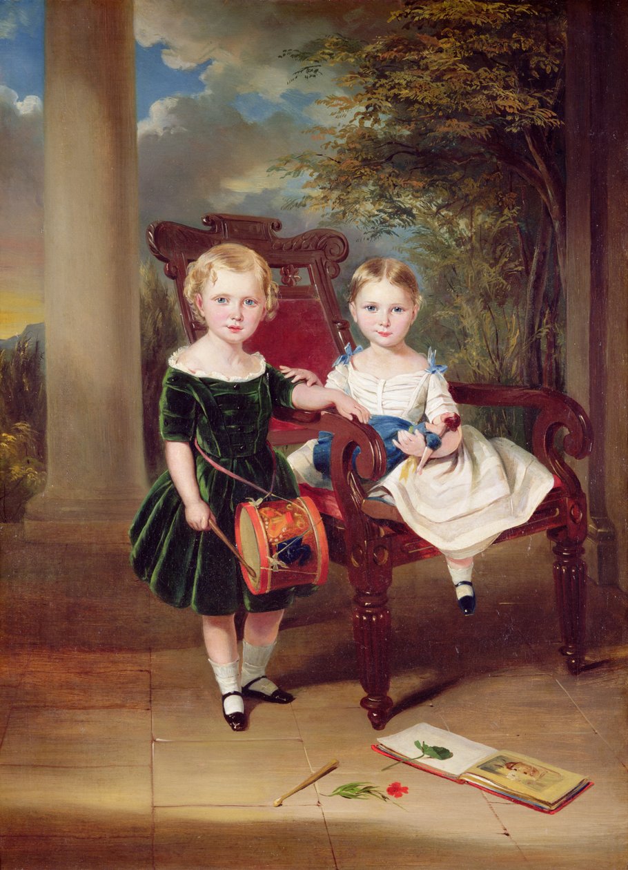 İki Çocuğun Portresi, Herbert ve Rose, 1844 by George Duncan Beechey