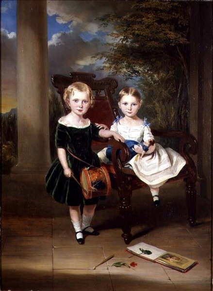 Herbert ve Rose adında iki çocuğun portresi by George Duncan Beechy