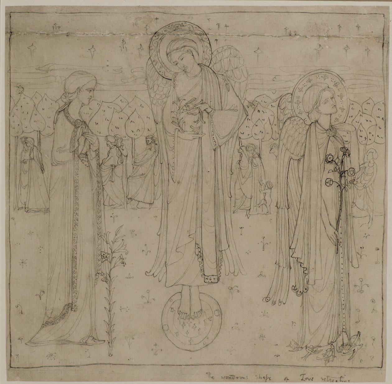 Geri Çekilmiş Aşkın Harika Şekli, c.1898-1901 (kalem) by George Dutch Davidson