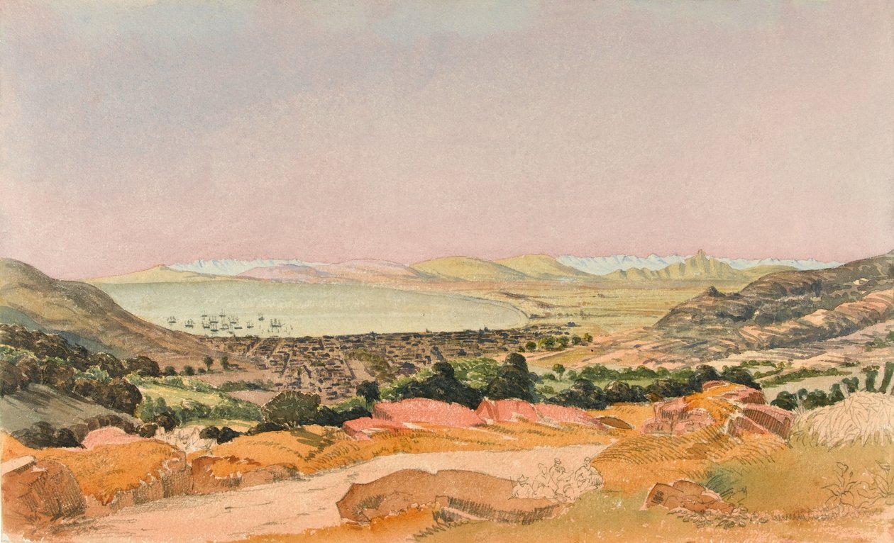 Cape Town, 1862 dolayları (suluboya) by George E.L.S. Sanford