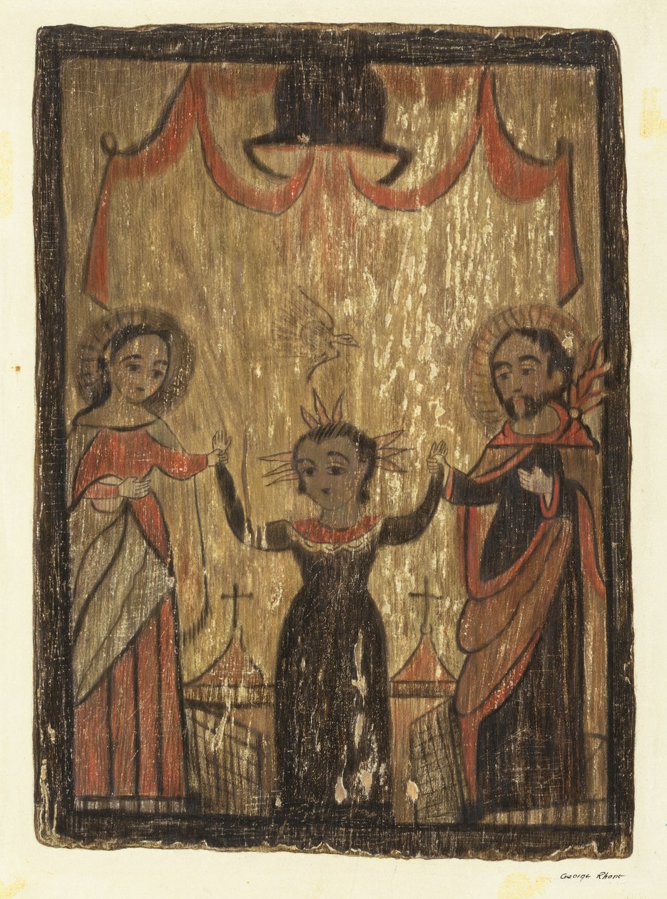 Retablo - Kutsal Aile, c. 1938. by George E. Rhone