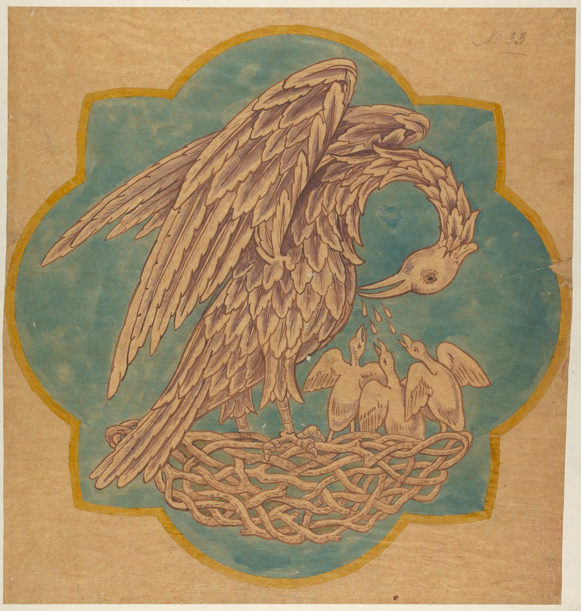 Başörtüsü Dekorasyonu veya Boyalı Duvar için Çizim by George Edmund Street