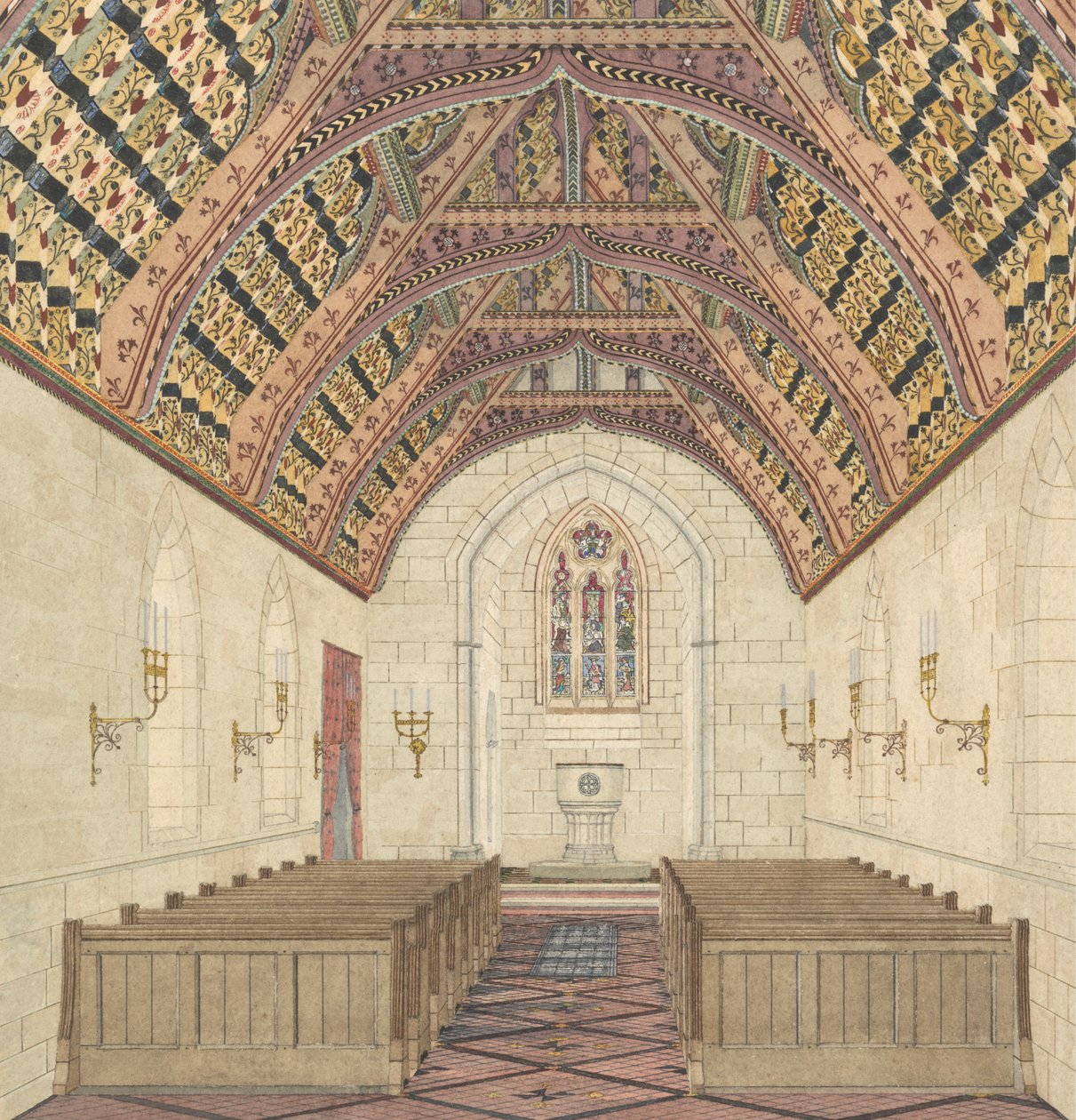 Kilise İçi İçin Perspektif by George Edmund Street