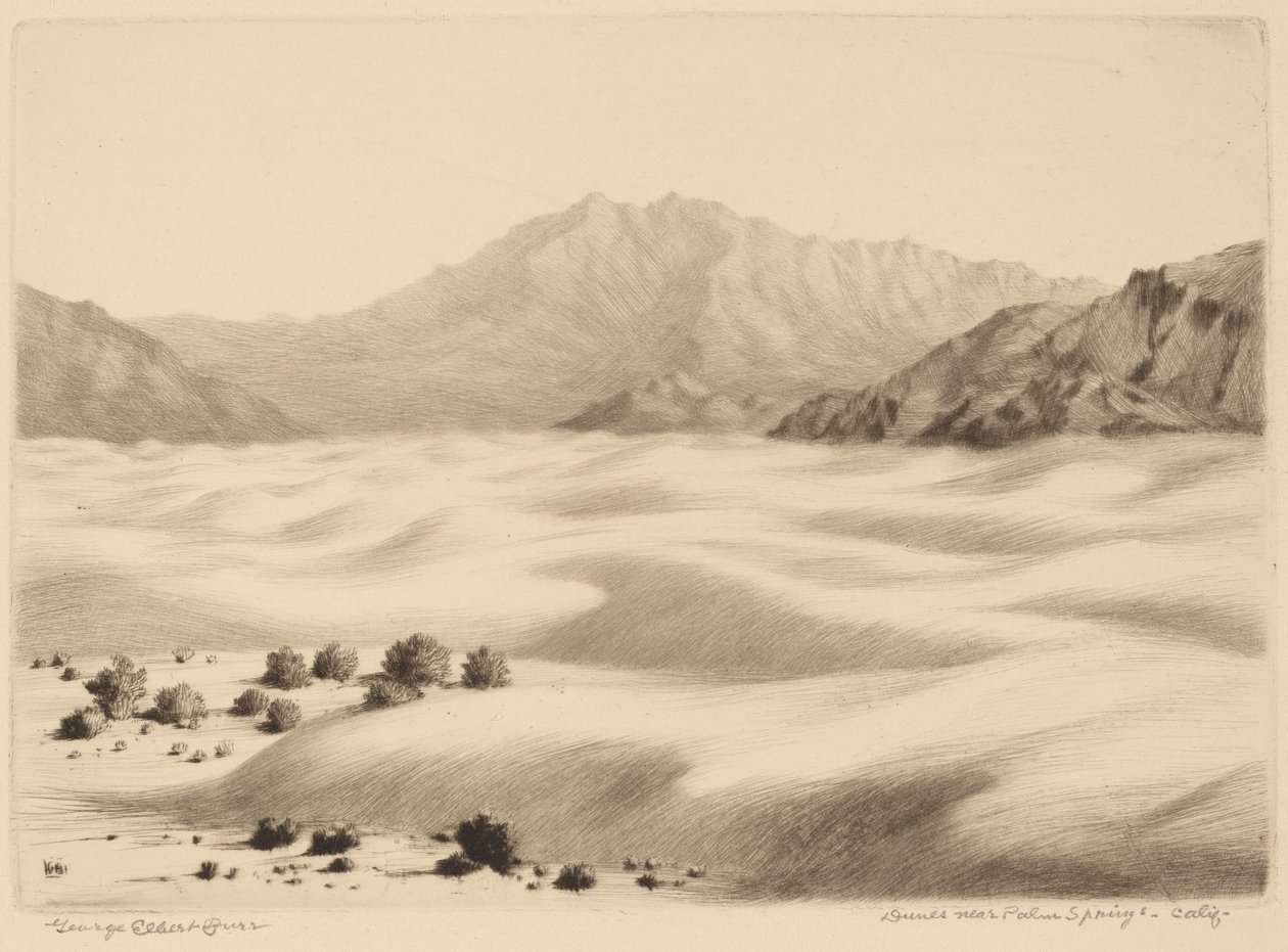 Palm Springs, California yakınlarındaki kum tepeleri (no.2) by George Elbert Burr