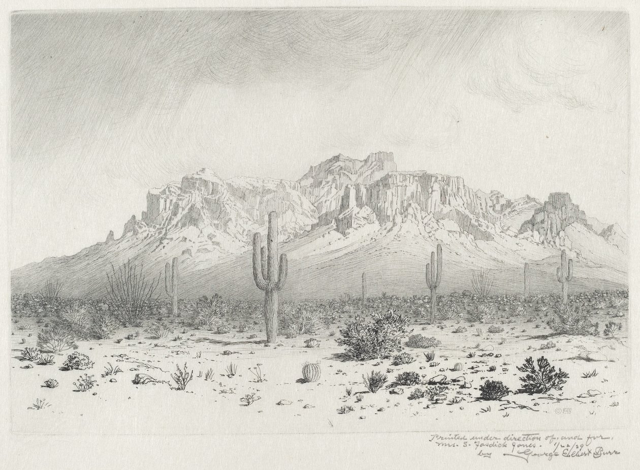 Batıl İnanç Dağı, Apache Yolu, Arizona (no.1) by George Elbert Burr