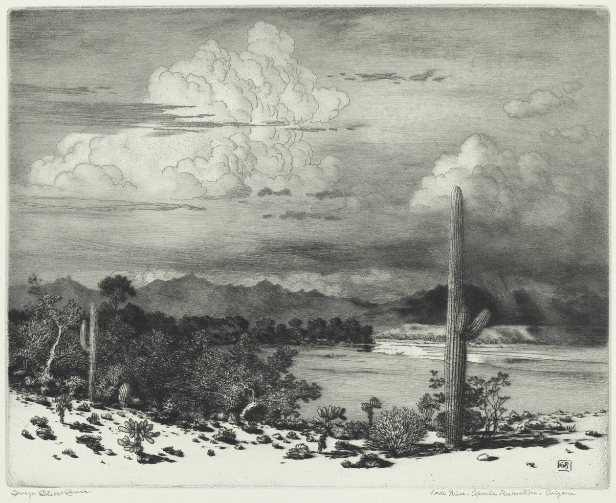 Verde Nehri, Apache Rezervasyonu, Arizona by George Elbert Burr