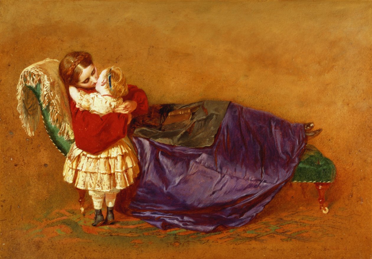 İyi Geceler, 1863 (kağıt üzerine yağlı boya) by George Elgar Hicks