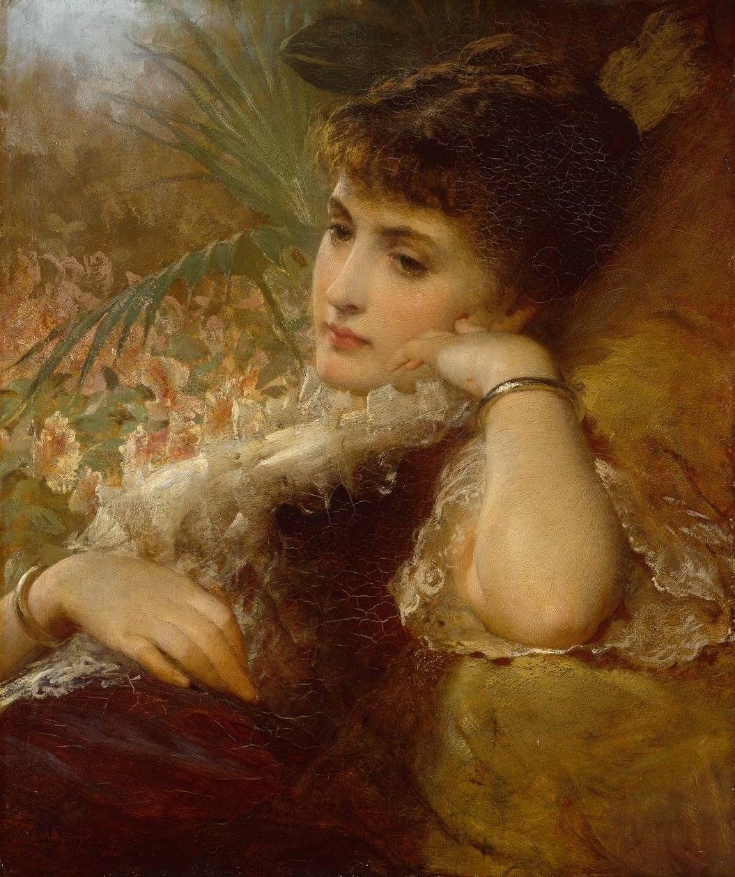 Bir Hanımefendinin Portresi (gemideki yağ) by George Elgar Hicks