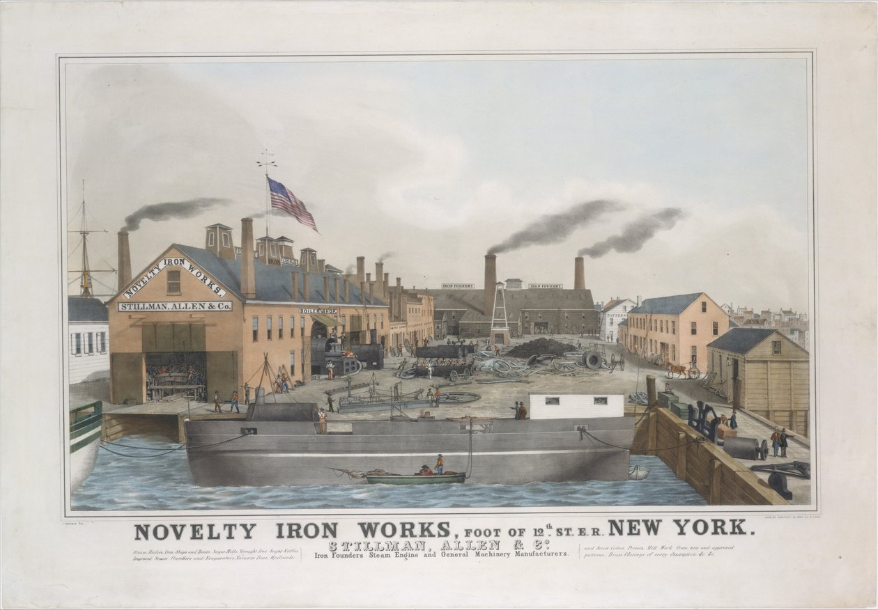 Yenilik Demir işleri, Foot of 12th St. E.R. New York. Stillman, Allen & Co., Iron Founder..., 1841-44. by George Endicott