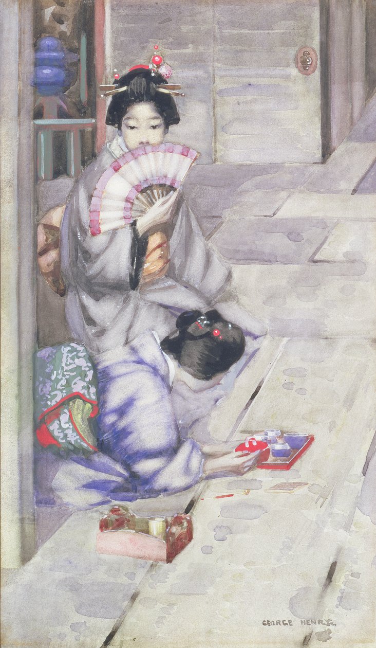 Geyşa Çay İçme (kağıt üzerinde wc) by George F. Henry