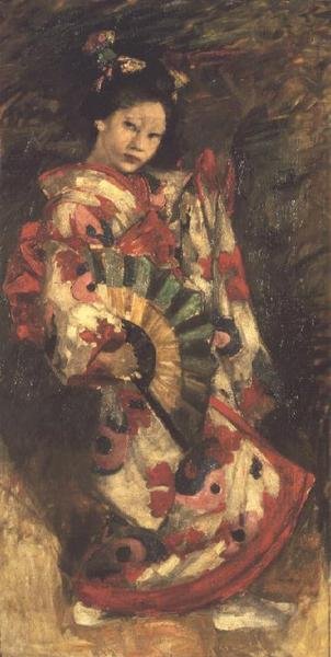 Japon Kızı (tuval üzerine yağlı boya) by George F. Henry
