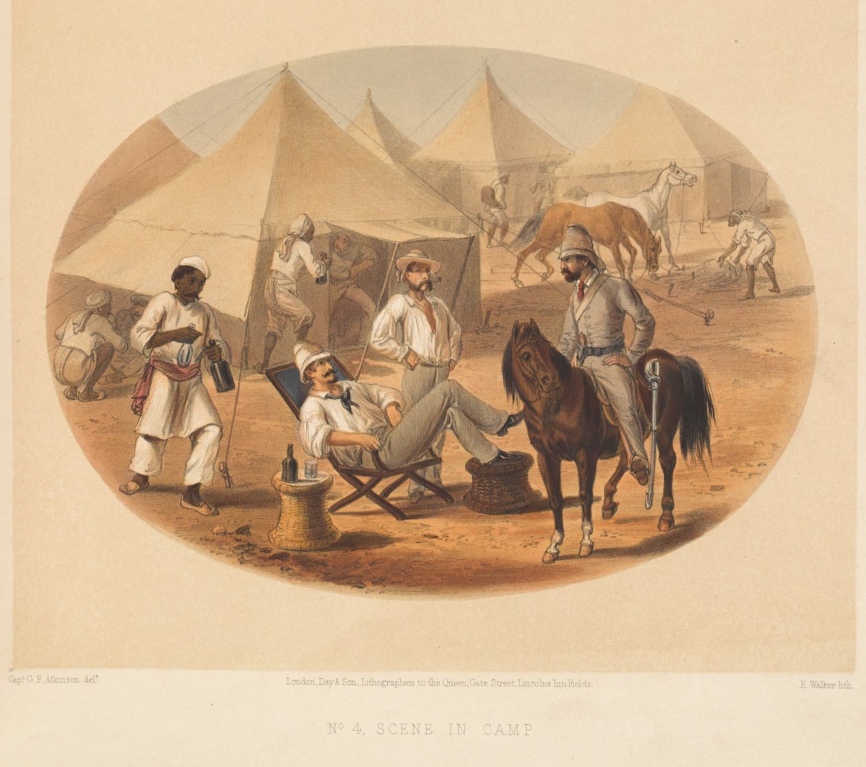 Kamp sahnesi, Kızılderili İsyanı, 1857-1858 dolaylarında by George Francklin Atkinson
