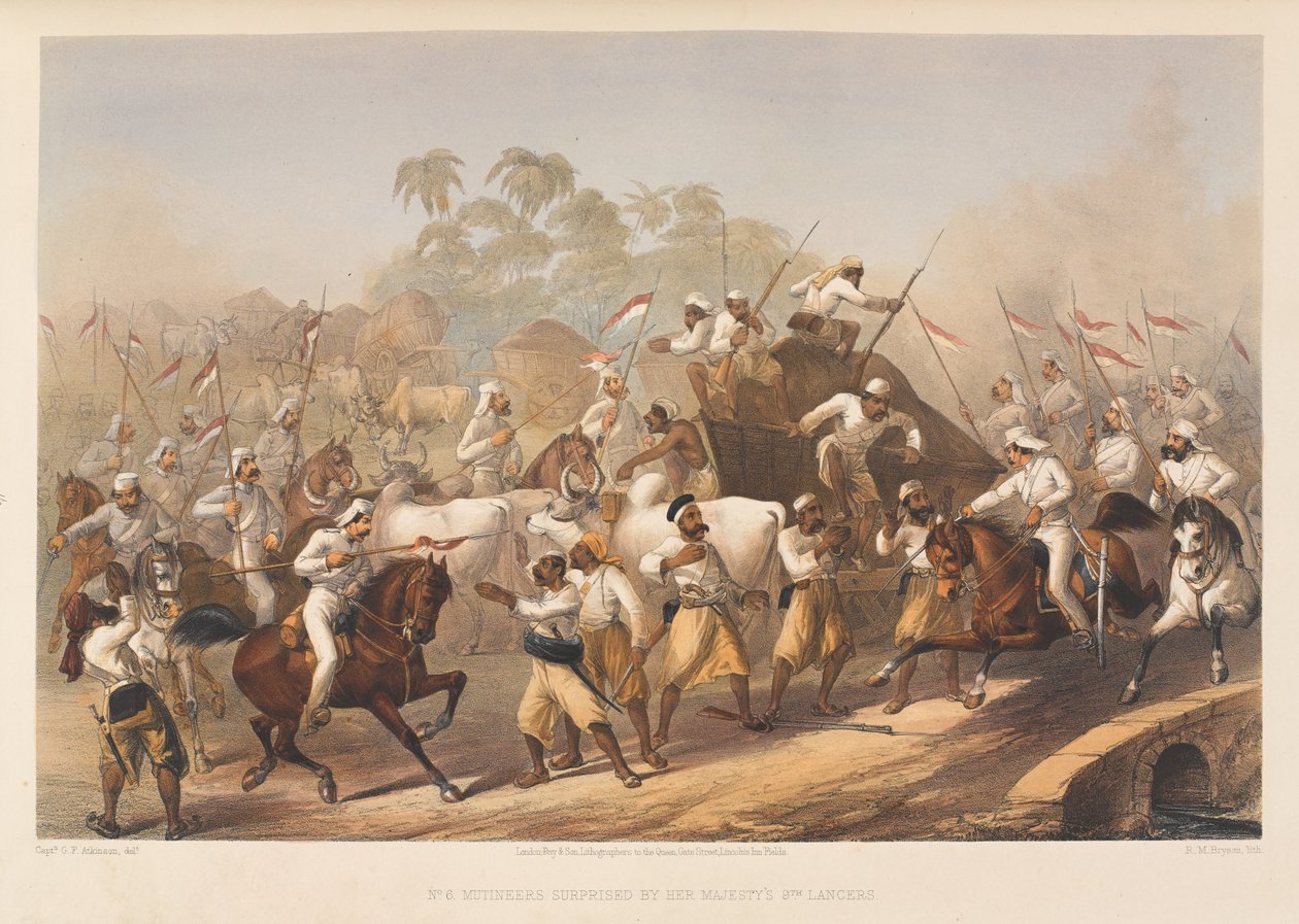 ?Majestelerinin 9. Mızraklıları tarafından şaşırtılan isyancılar?, 1857 by George Francklin Atkinson