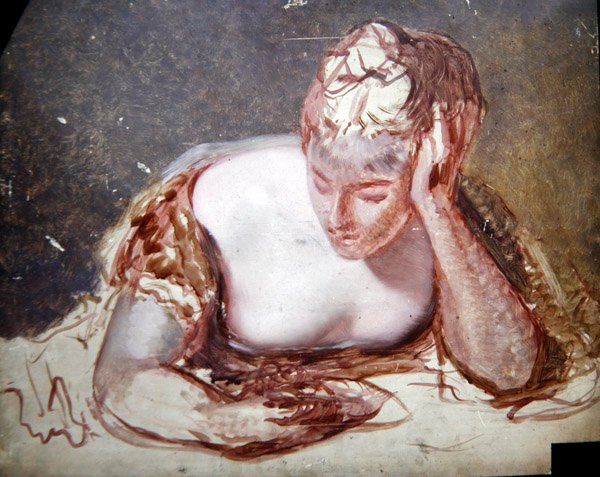 Girl Reading, c.1850 (gemide yağ) by George Frederic Watts