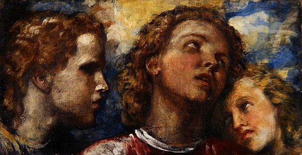 Üç kafa taslağı (tuval üzerine yağlı boya) by George Frederic Watts