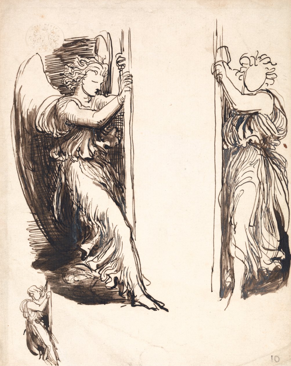 Ölüm Mahkemesinde Melekler İçin Çalışmalar by George Frederic Watts