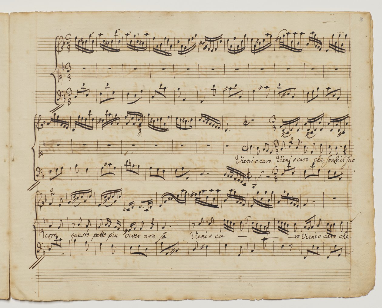 Hadi canım, çekirdeği olmayan, f.7r, "Rinaldo için tüm [sic] şarkılar", c.1717