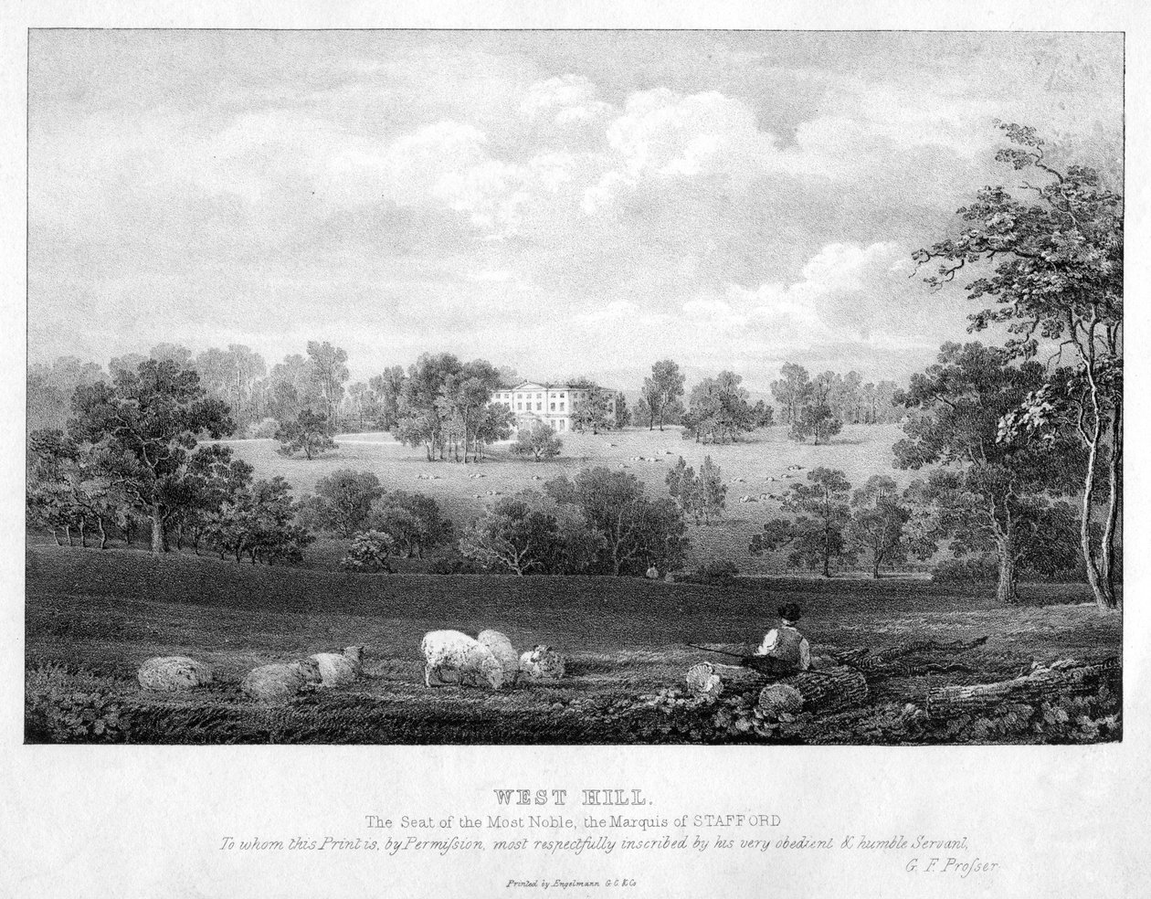 Wandsworth yakınlarındaki West Hill, Londra, 19. yüzyıl. by George Frederick Prosser