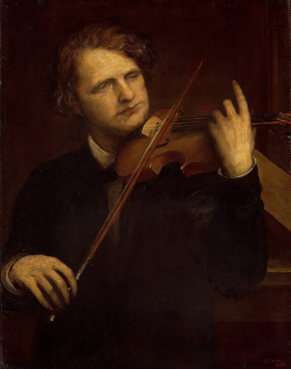 Bir Lamplight Çalışması: Bay Joachim, 1868. by George Frederick Watts