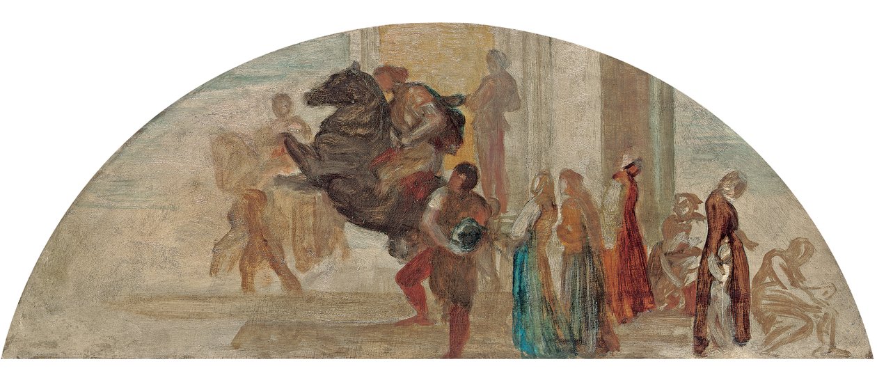 Yürütülmemiş Bir Duvar Resmi İçin Kompozisyon Taslağı by George Frederick Watts