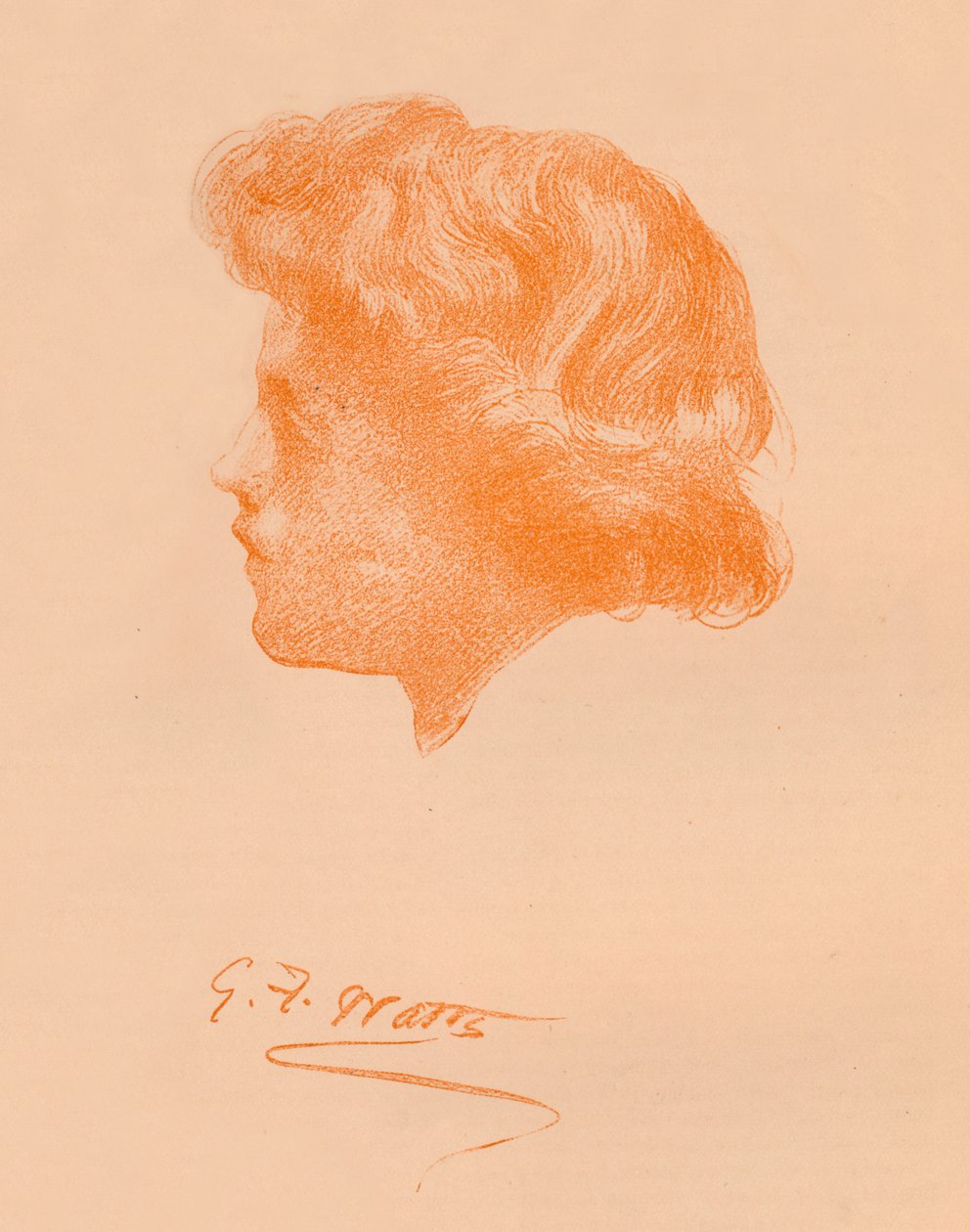 Kafa Çizimi, c1895, 1896 by George Frederick Watts