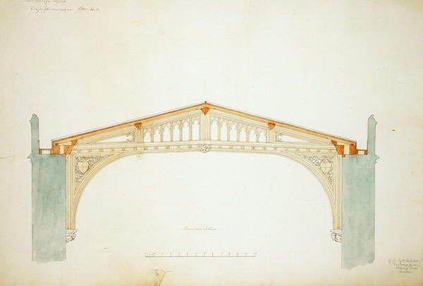 New College Oxford: Salon Yeni Çatı Tasarımı by George Gilbert Scott