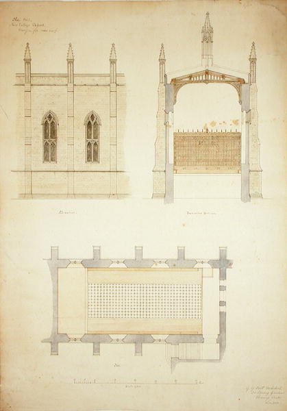 New College Oxford: Yeni Salon Çatısı için Tasarım by George Gilbert Scott