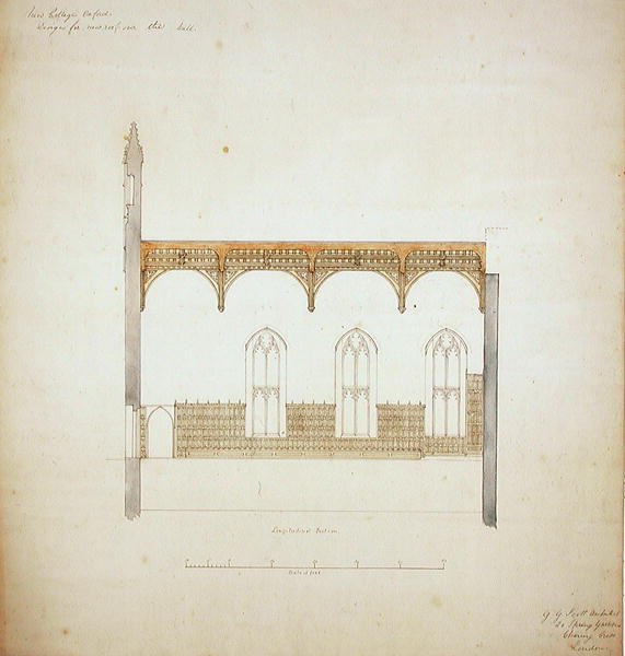 New College Oxford: Yeni Salon Çatısı için Tasarım by George Gilbert Scott