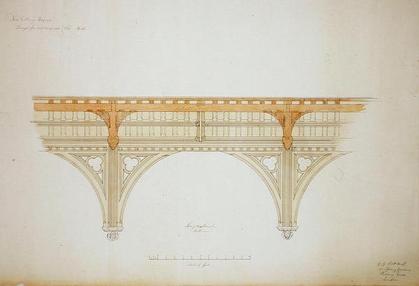 New College Oxford: Yeni Salon Çatısı için Tasarım by George Gilbert Scott