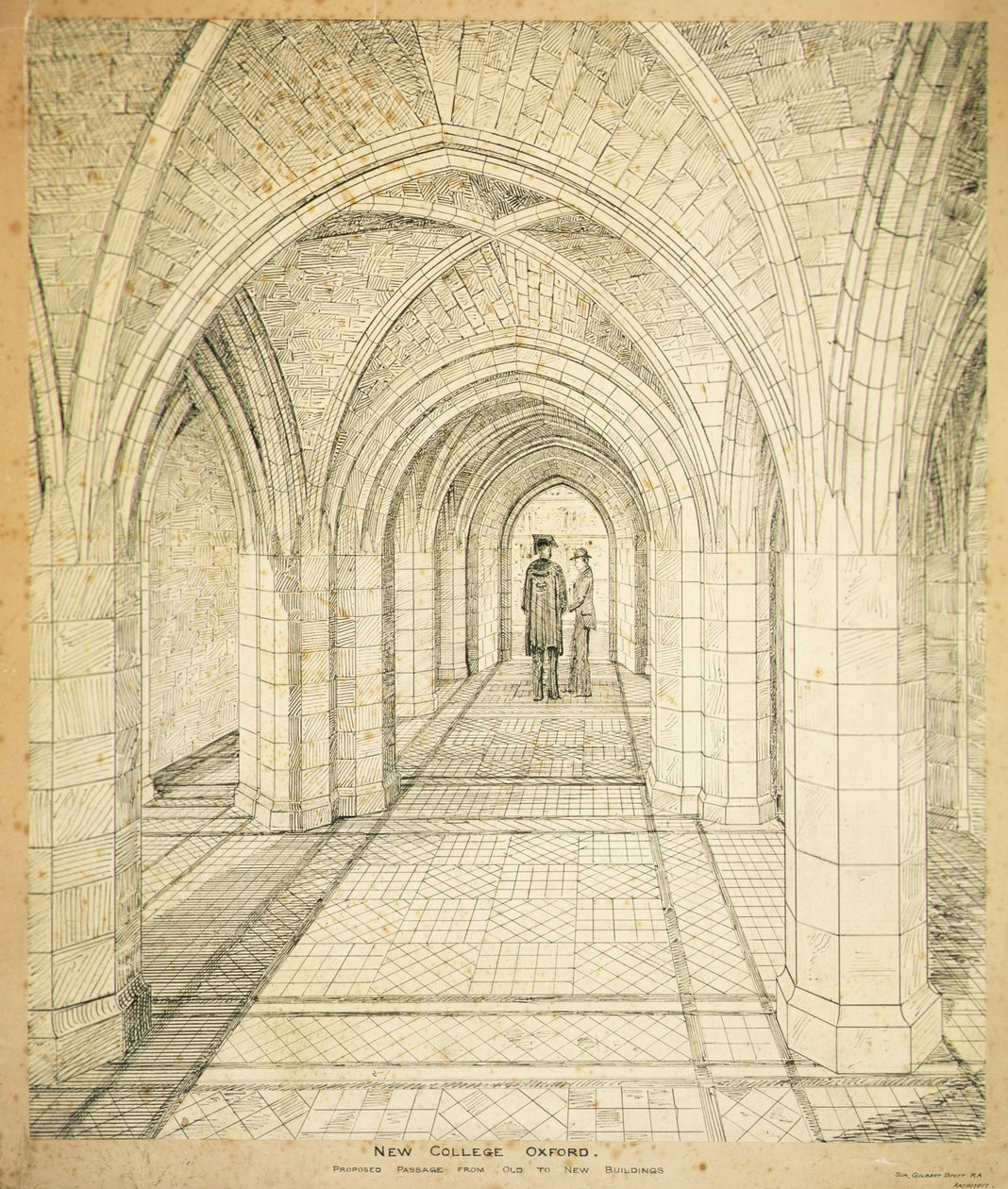 New College Oxford: Eski Binalardan Yeni Binalara Önerilen Geçiş by George Gilbert Scott