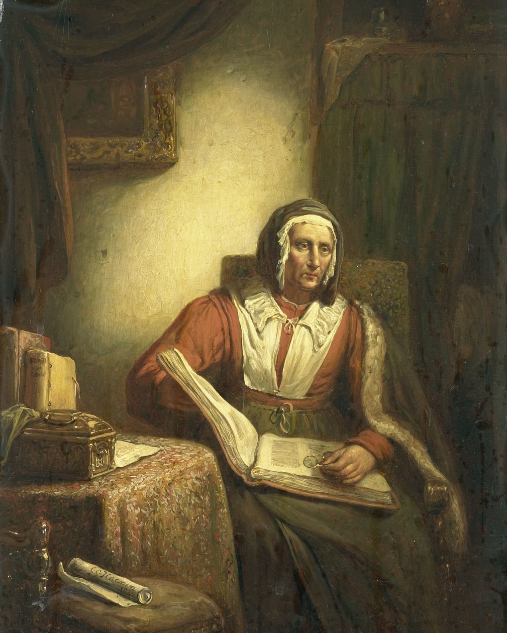 yaşlı kadın okuma by George Gillis Haanen