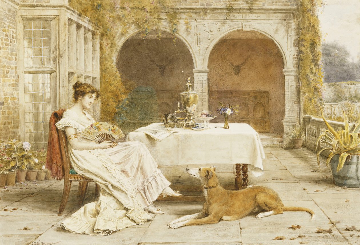 Çay Saatinde Sadık Dost, by George Goodwin Kilburne