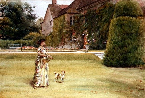 çim üzerinde by George Goodwin Kilburne