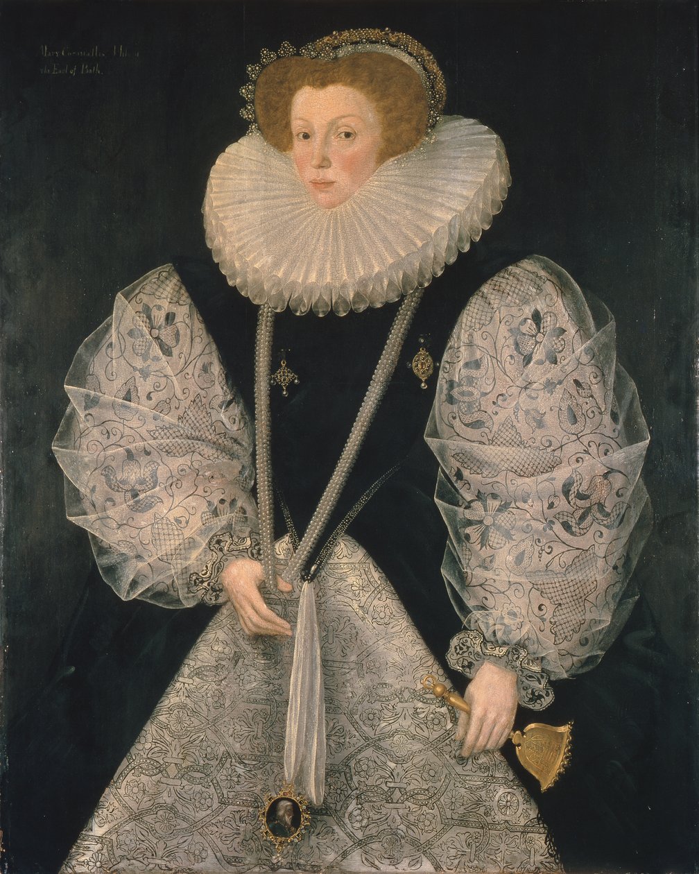 Mary Cornwallis, c.1580-85 (panel üzerine yağ) by George Gower
