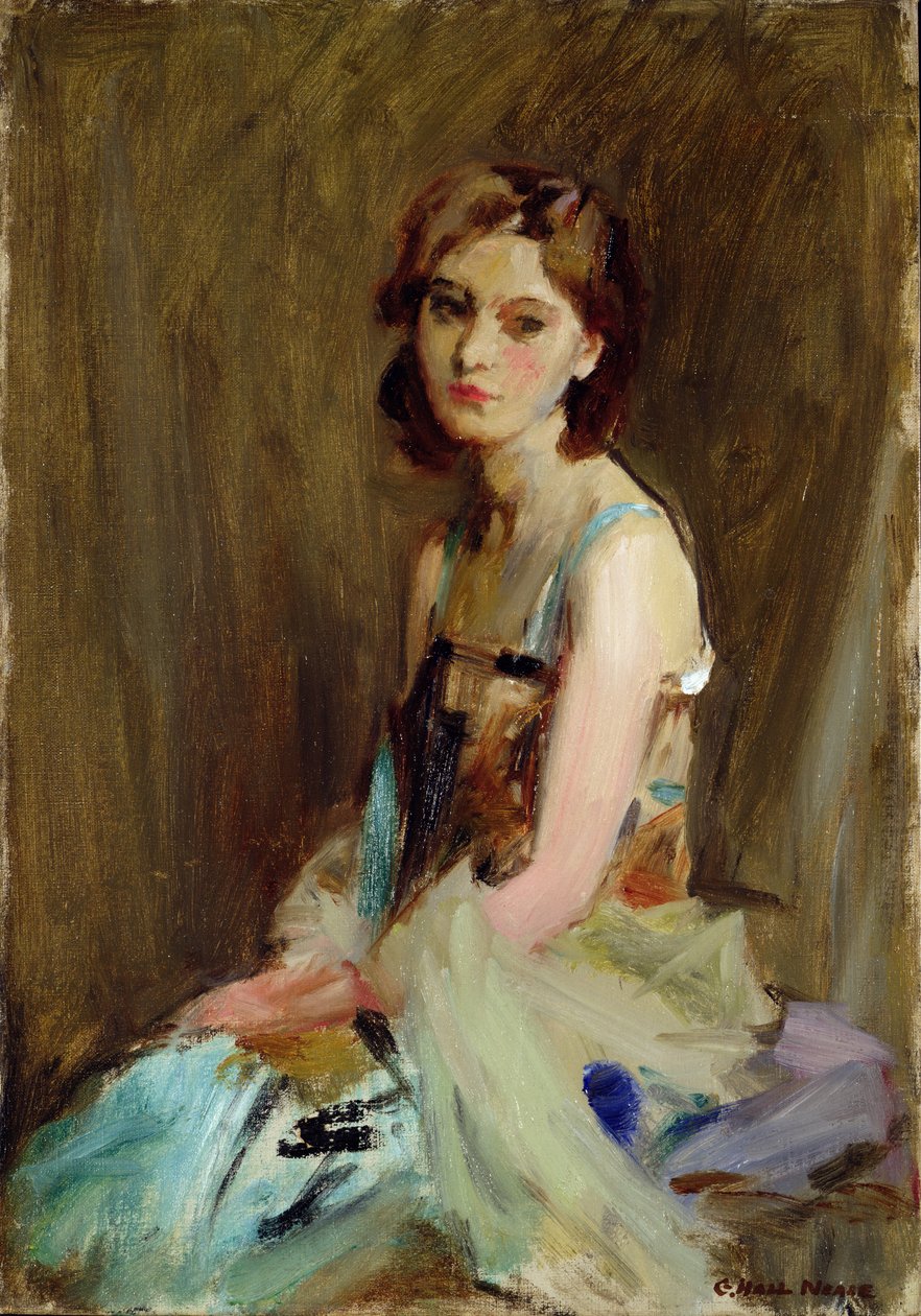 Genç Bir Kadının Çalışması by George Hall Neale
