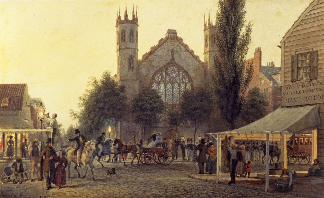 Gece Düşüşü, St. Thomas Kilisesi, New York, 1835 dolayları by George Harvey