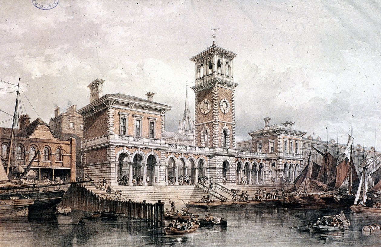 Billingsgate Rıhtımı ve Pazarı, Londra, 1851 by George Hawkins