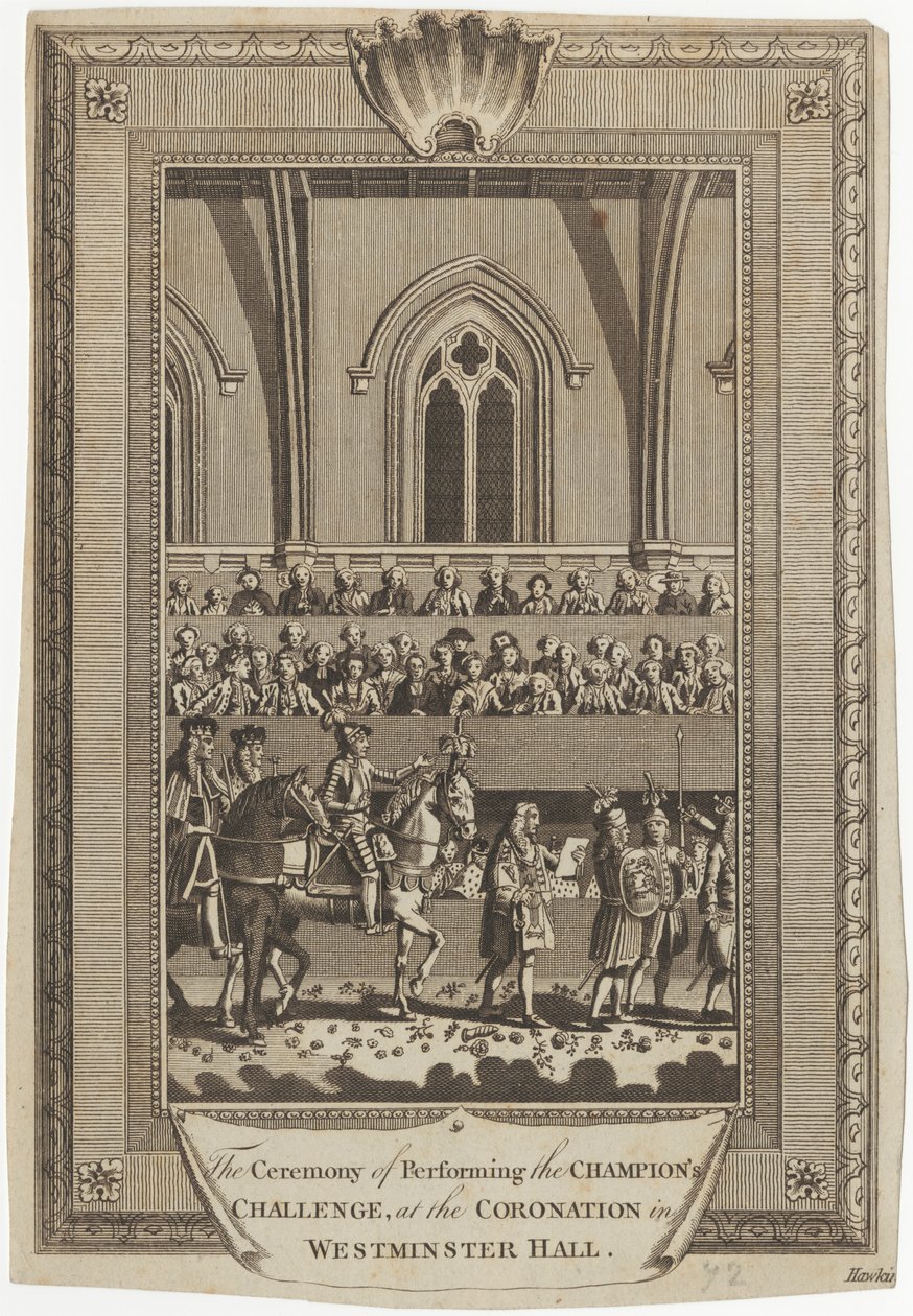 Westminster Hall'daki Taç Giyme Töreninde Şampiyonluk Mücadelesini Gerçekleştirme Töreni by George Hawkins