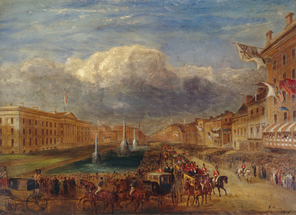 Kraliçe Victoria ve Prens Albert'in 1851'de Manchester'ı Ziyareti by George Hayes