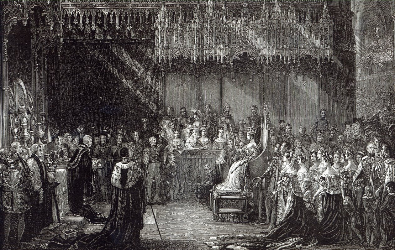 Kraliçenin taç giyme töreni by George Hayter